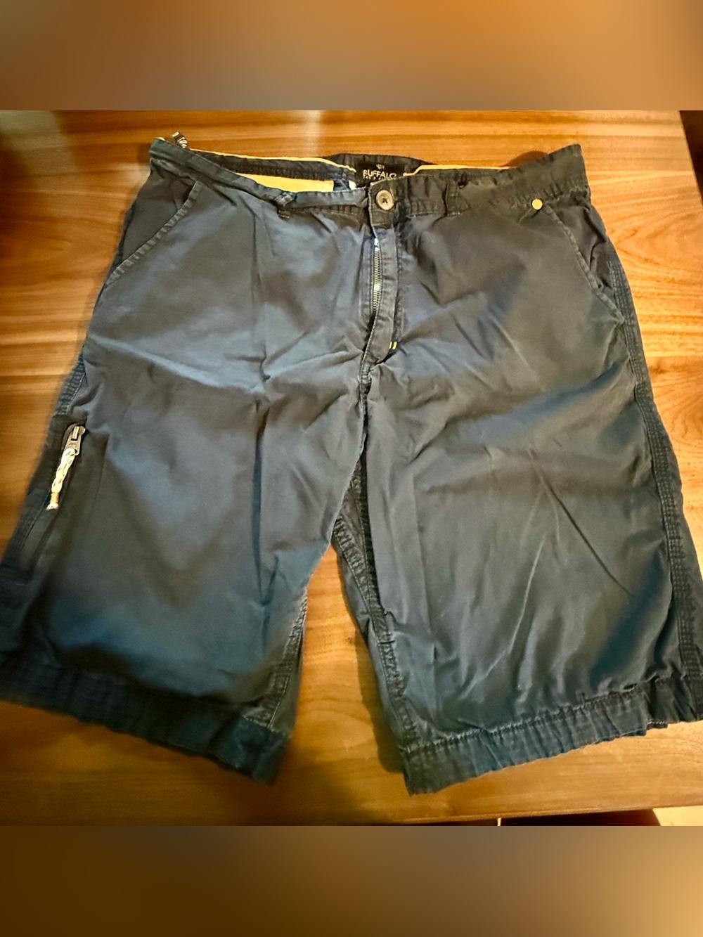 Buffalo David Bitton Navy Cotton Shorts with Back Pocket Patch